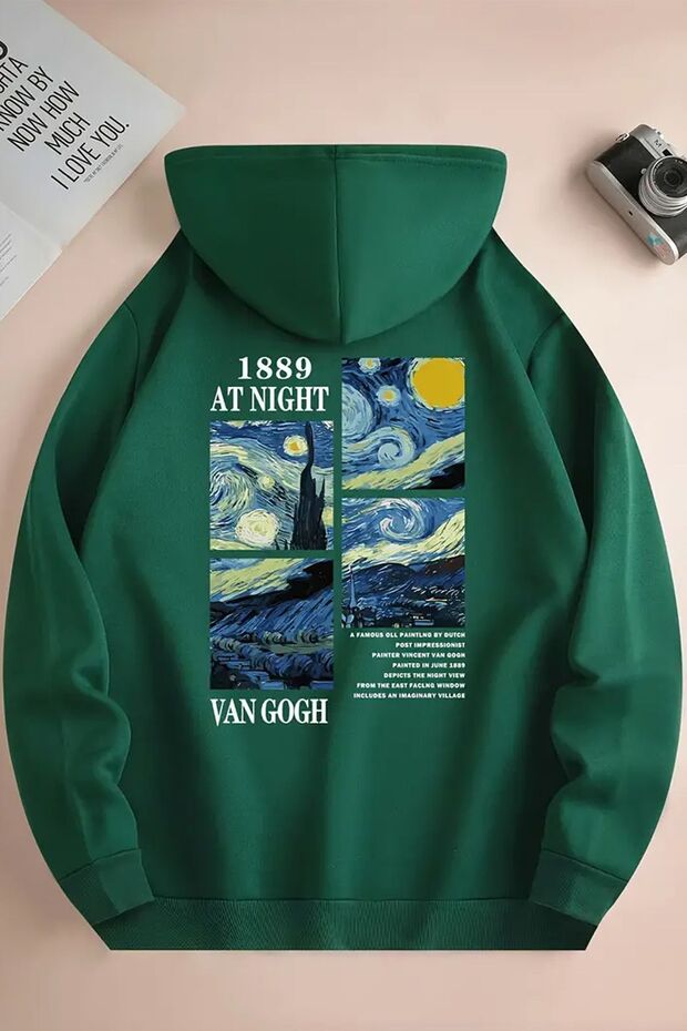 Vangogh Baskılı Oversize Sweatshirt - 1