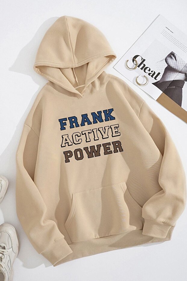Frank Active Power - سويت شيرت مطبوع كبير الحجم