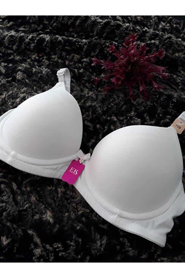 122 Supported White Basic Bra - 1