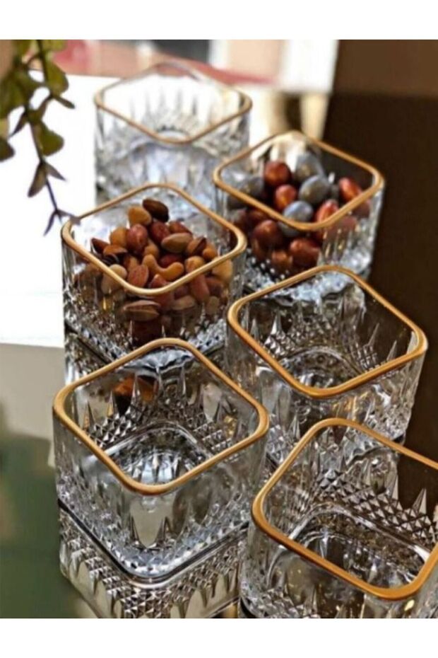 وعاء مربع منقوش مكون من 6 قطع - 4