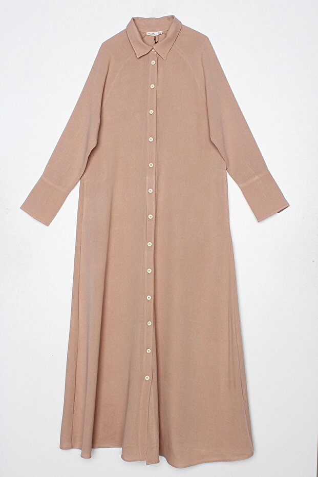 Tmavě béžové raglánové povlečení s rukávy Abaya - 5