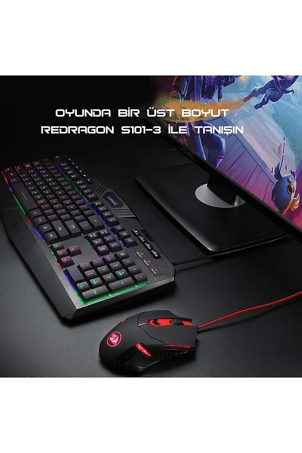 S101-3 Kablolu Türkçe Q Rgb Oyuncu Klavye Mouse Seti S101-3 - 3