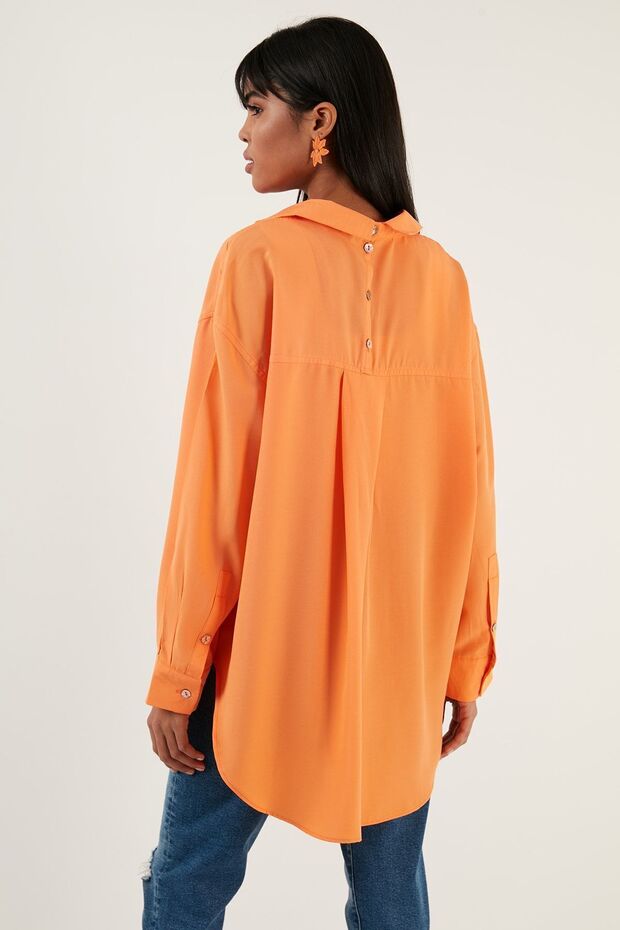 Pamuklu Oversize Önü Kısa Arkası Uzun Gömlek Gömlek 6234785 - 6