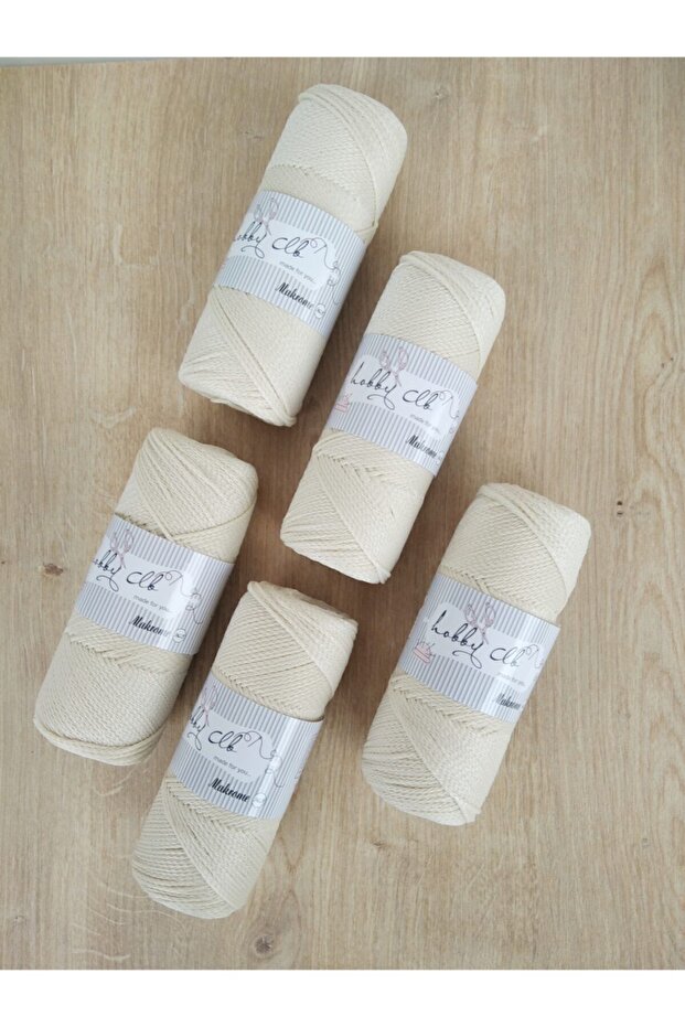 5'li Makrome Polyester Hobi Ipi Krem 100gr X 5 Adet - 1