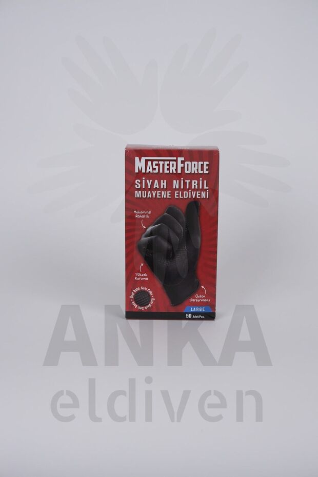 Master Force Nitril Pudrasız Kalın Siyah Eldiven Large 50'li - 3