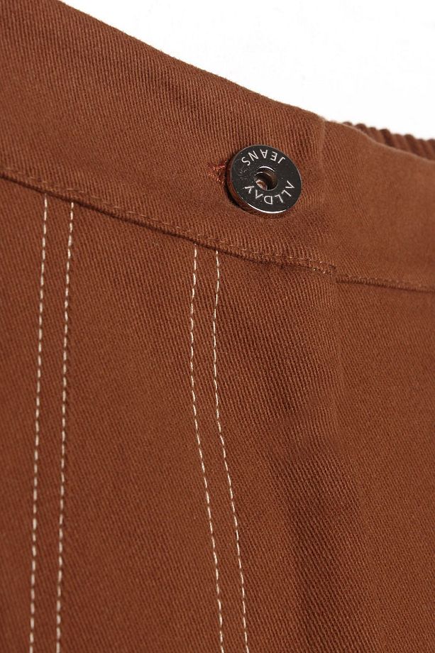 Açık Kahve Garni Dikişli Geniş Paça Pantolon - 5