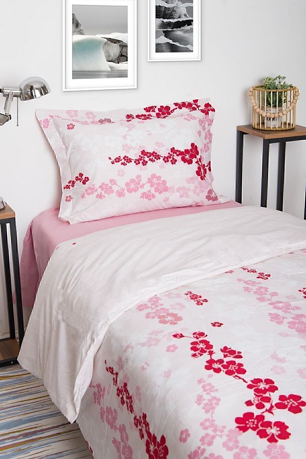 Florist Ranforce Tek Kişilik Nevresim Takımı Pembe - 2
