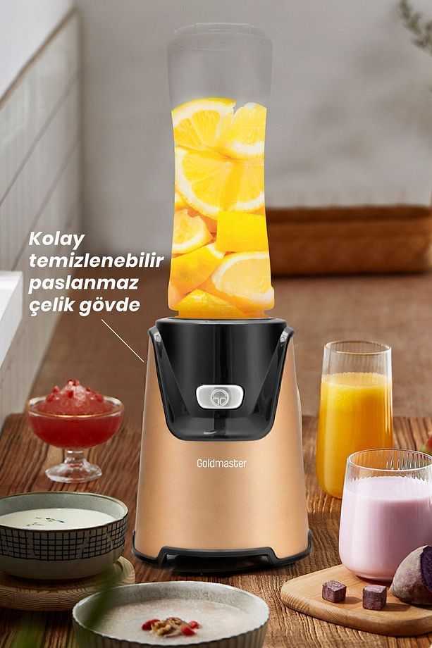 Lifemix Buz Kırabilir Inox Gold 2 Adet Bpa Free Tritan Şişeli Kişisel Personal Smoothie Blender - 4