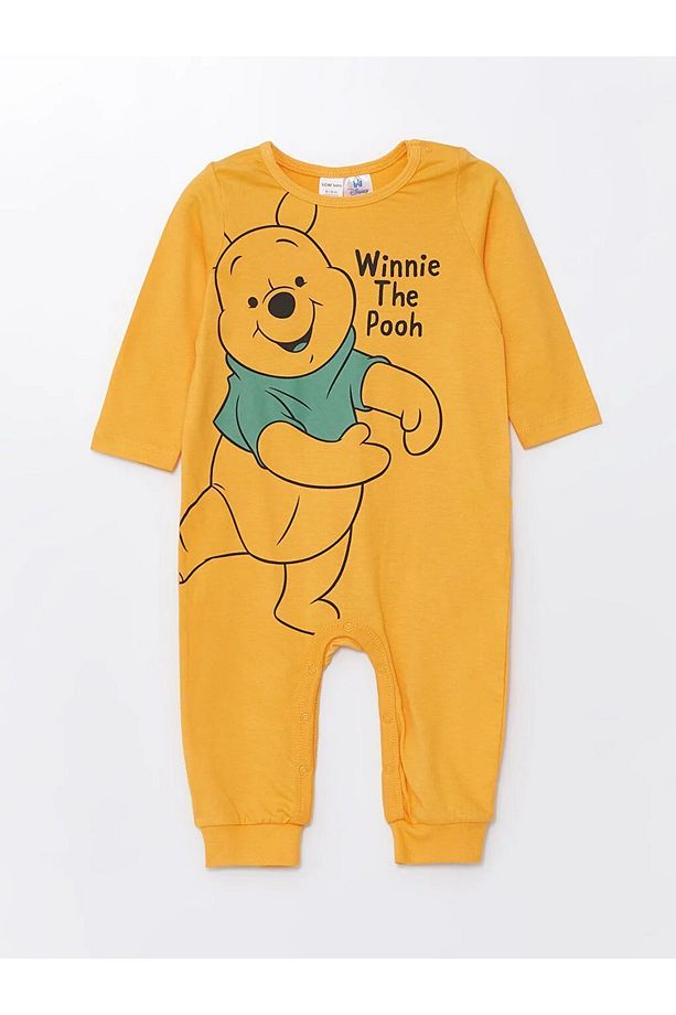 LCW baby Bisiklet Yaka Winnie the Pooh Baskılı Erkek Bebek Tulum 2'li - 2