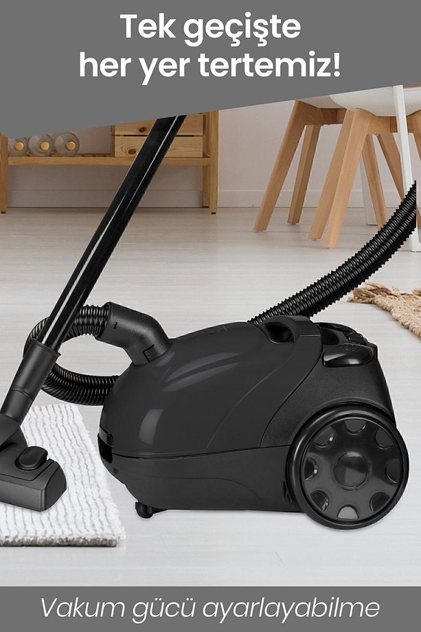 Micro Siyah 2,5 Litre Kapasiteli Yıkanabilir Toz Torbalı 5 Yıl Garantili Elektrikli Süpürge - 3