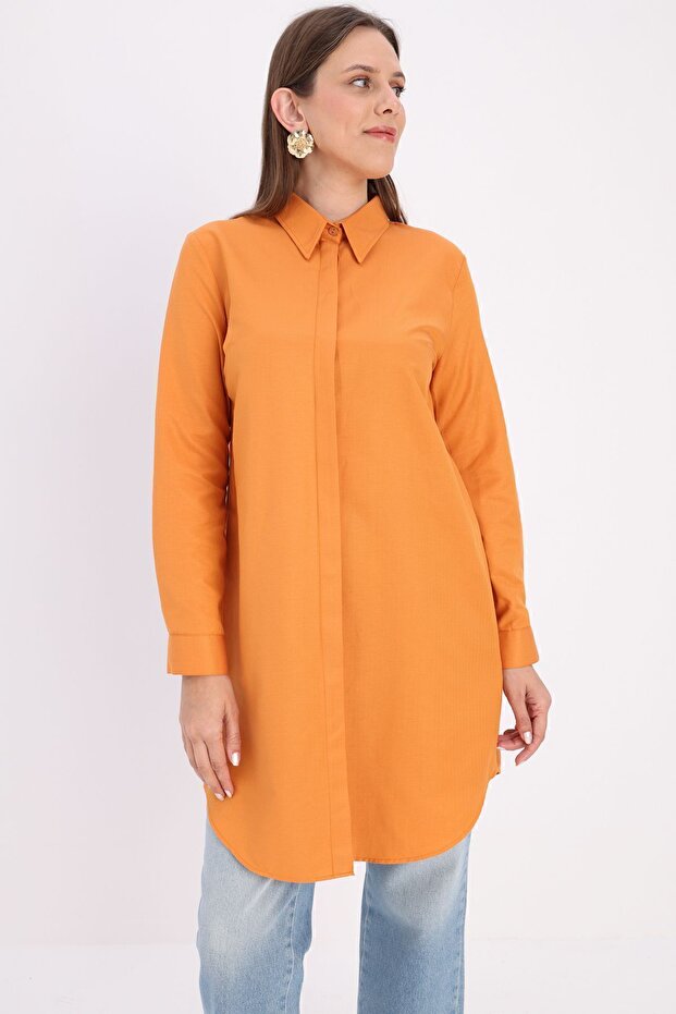 Taba Basic Gizli Patlı Gömlek Tunik - 1