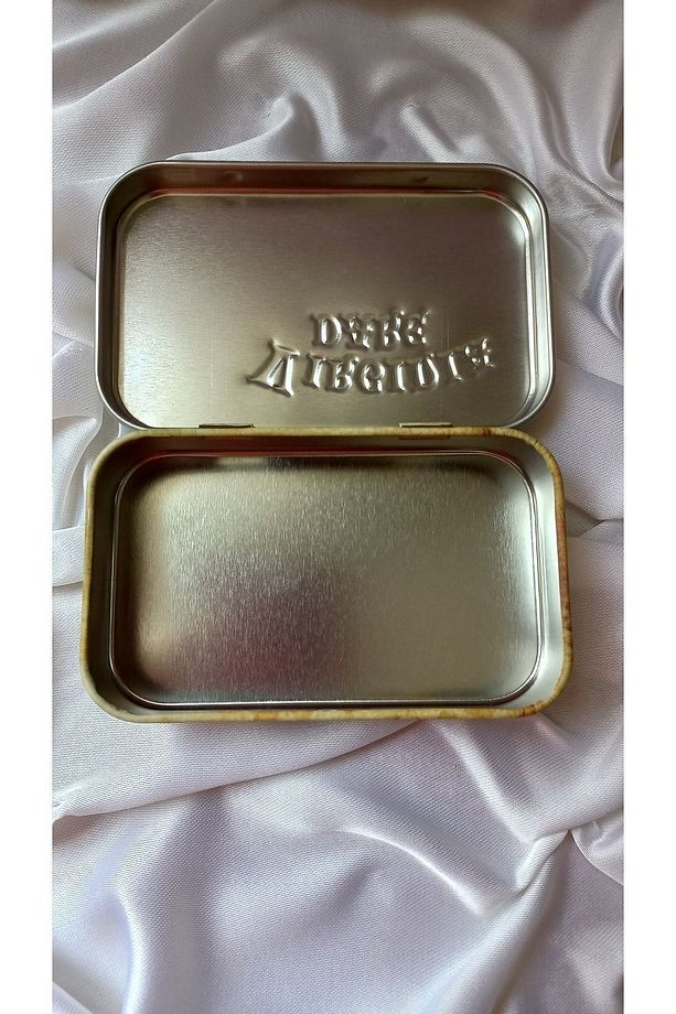 Desenli Sarı Metal Sigara Tabakası / Kutusu - 2