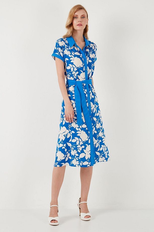 Kemerli Regular Fit Midi Gömlek Elbise  ELBİSE 66924552S4 - 3