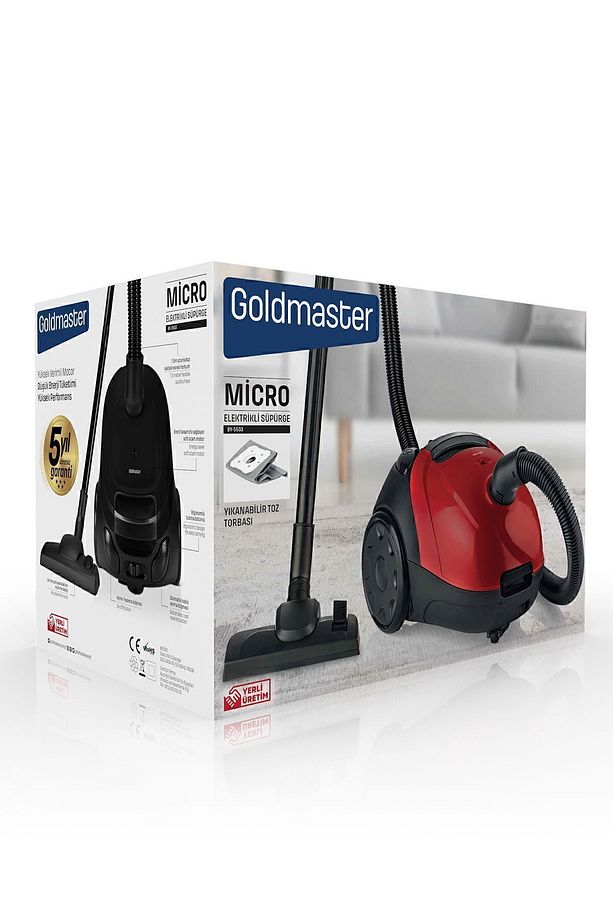 Micro Siyah 2,5 Litre Kapasiteli Yıkanabilir Toz Torbalı 5 Yıl Garantili Elektrikli Süpürge - 8