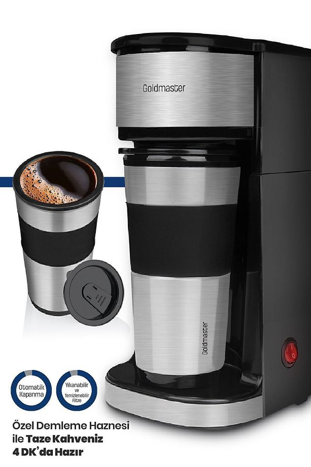 Tutku Seyahat Termos Bardaklı Bpa Içermeyen Kişisel Filtre Kahve Makinesi Gm7351 - 4