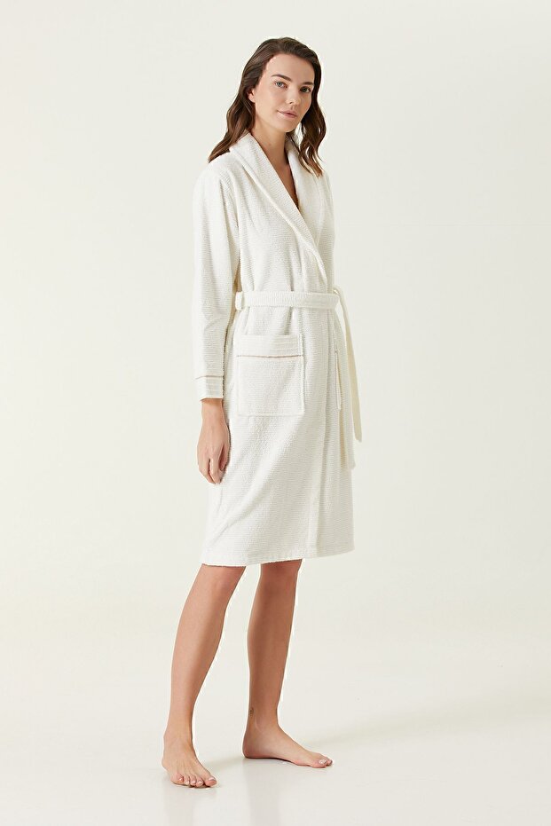 Roya Kadın Bornoz Ekru - 1
