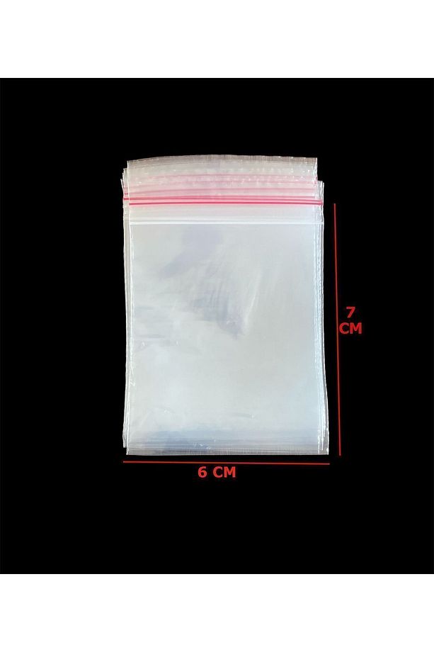 200 Adet 6X7 Cm Şeffaf Kilitli Poşet, Kına Çerez Kuruyemiş Poşeti, Kilitli Torba - 2