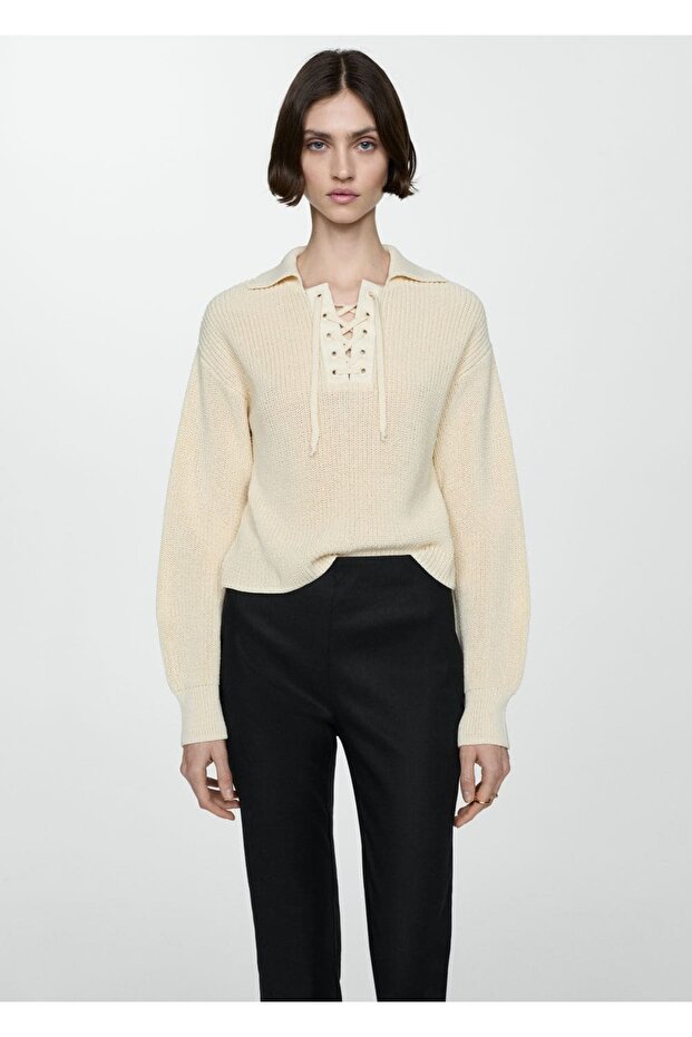 Flare keten pantolon - 5