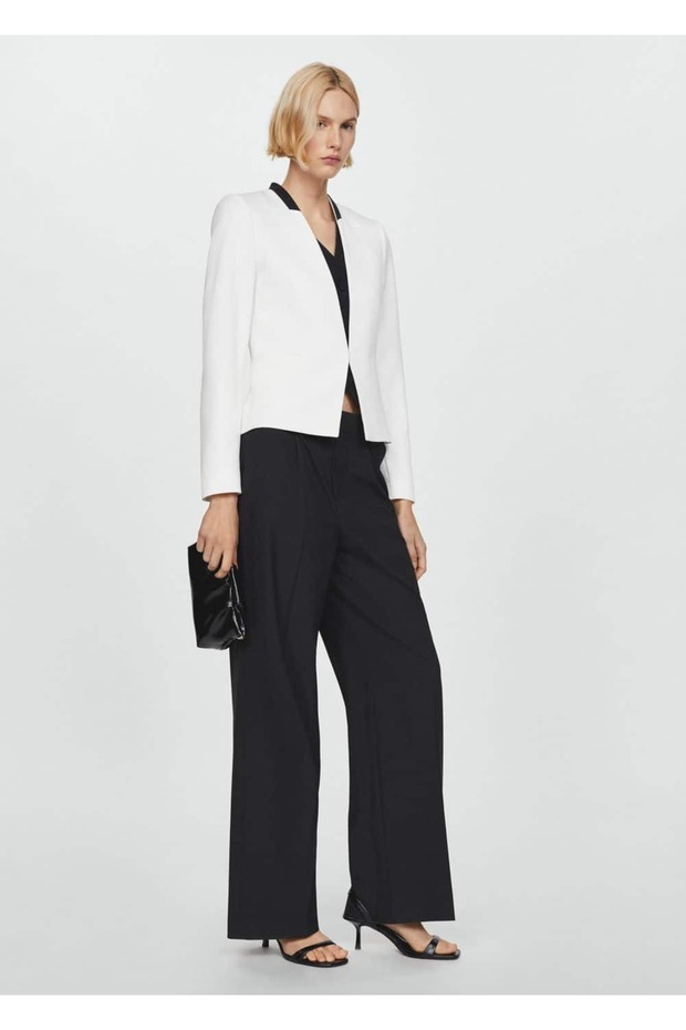 Kontrast süslemeli blazer ceket - 2