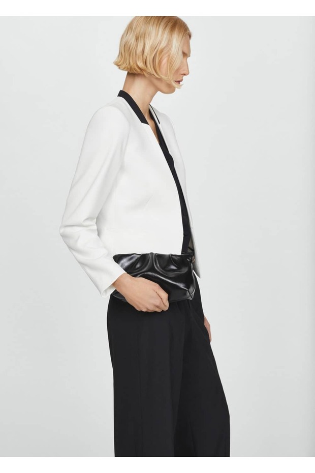 Kontrast süslemeli blazer ceket - 5