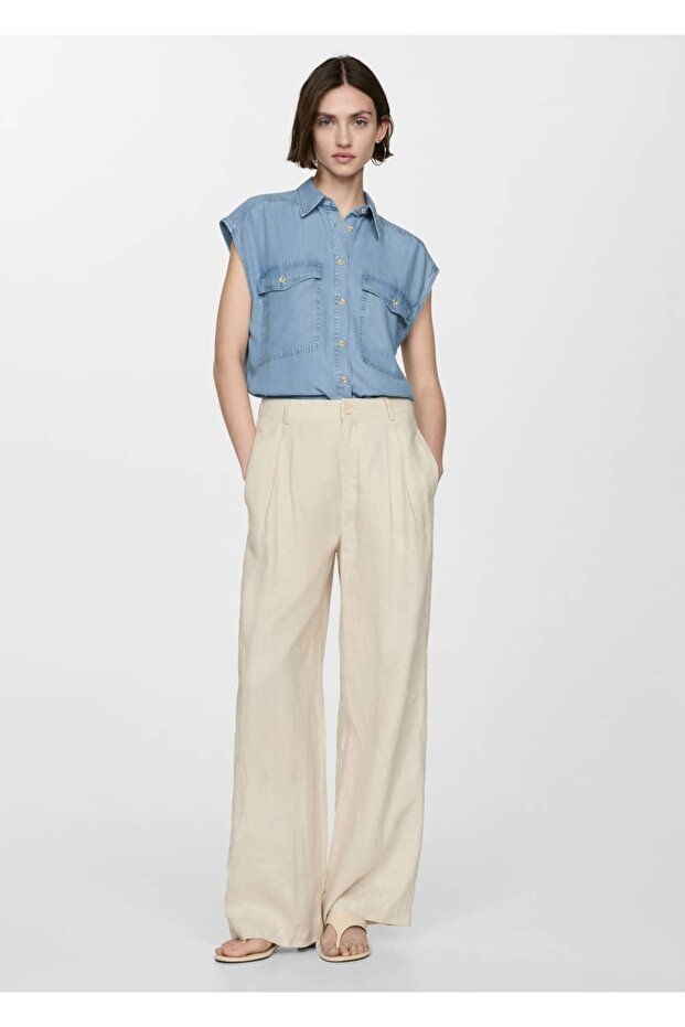 Kolsuz lyocell gömlek - 5