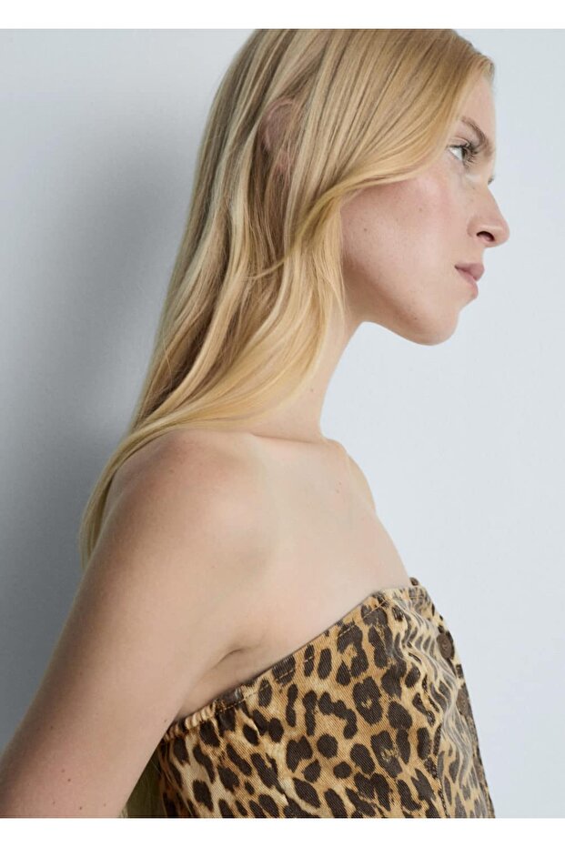 Leopard Patterned Corset Blouse - 7