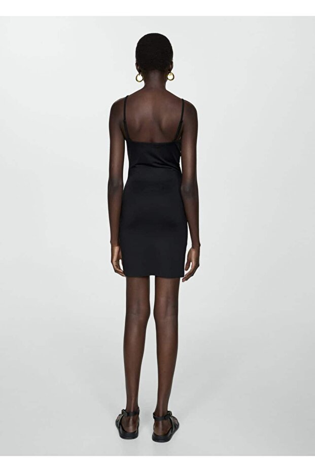 Askılı kısa astarlı elbise - 4