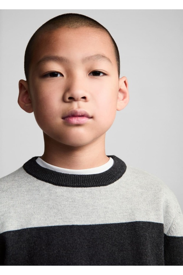 Çizgili Triko Kazak - 7