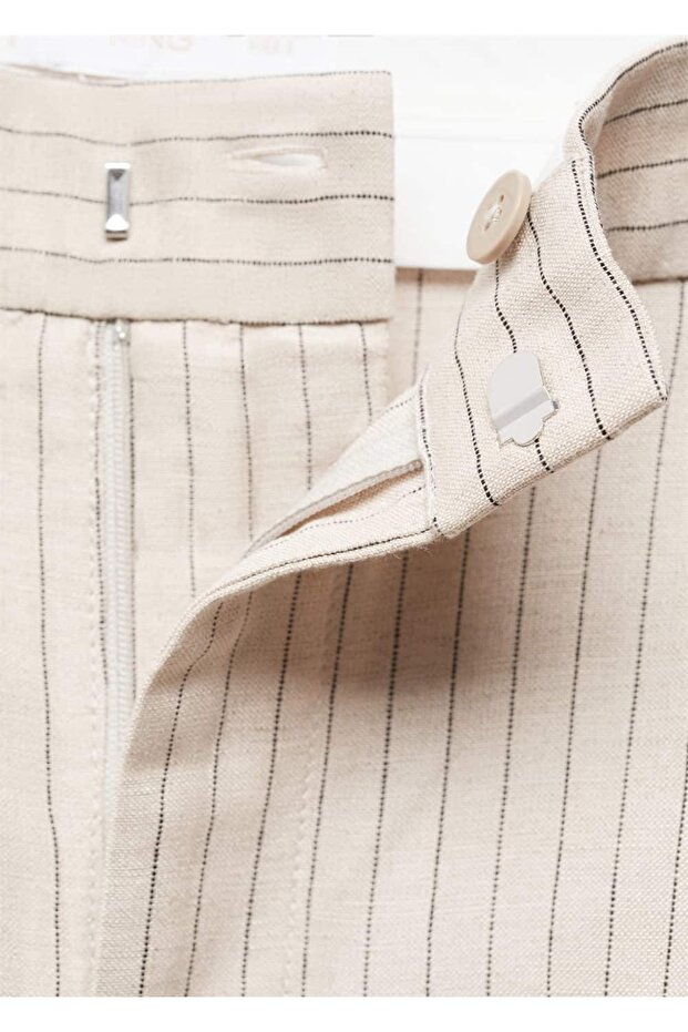 Çizgili kumaş pantolon - 6