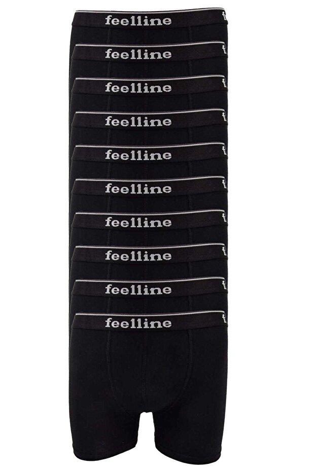 10 Men's Black Cotton Natural Lycra Boxers