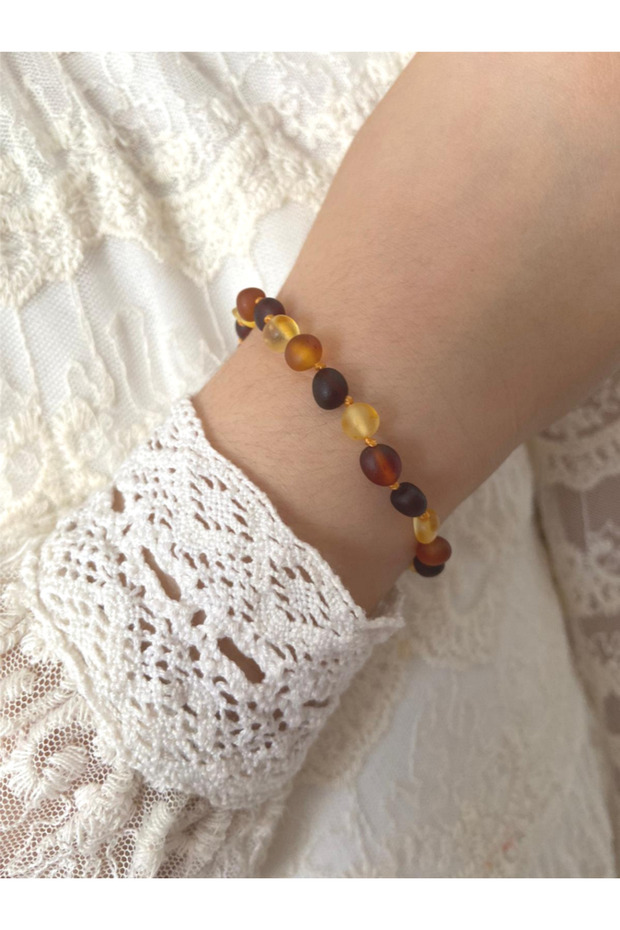 Damla Amber Matte Mixed 16 cm Children's Bracelet Certified