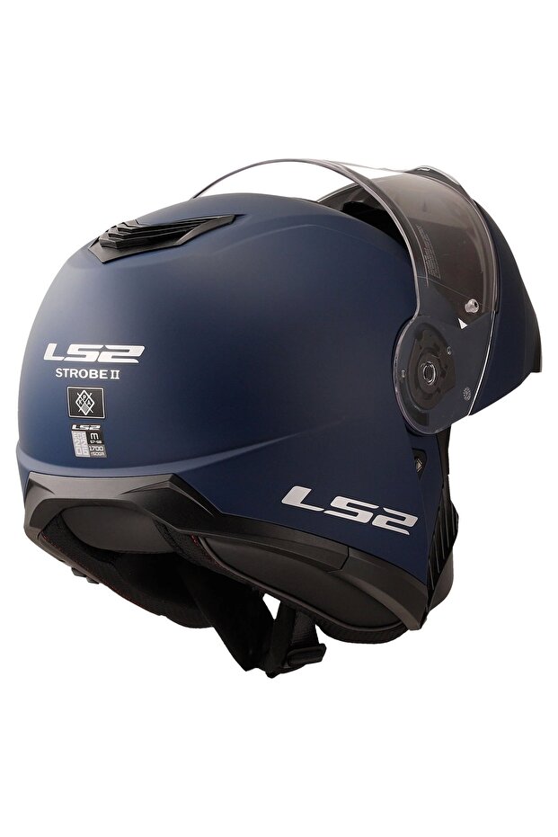 STROBE 2 MAT NAVY MAVİ ÇENE AÇILIR KASK - 3