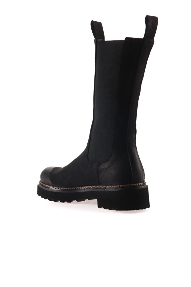 Siyah Nubuk Kadın Düz Bot 01wt0802 - 4