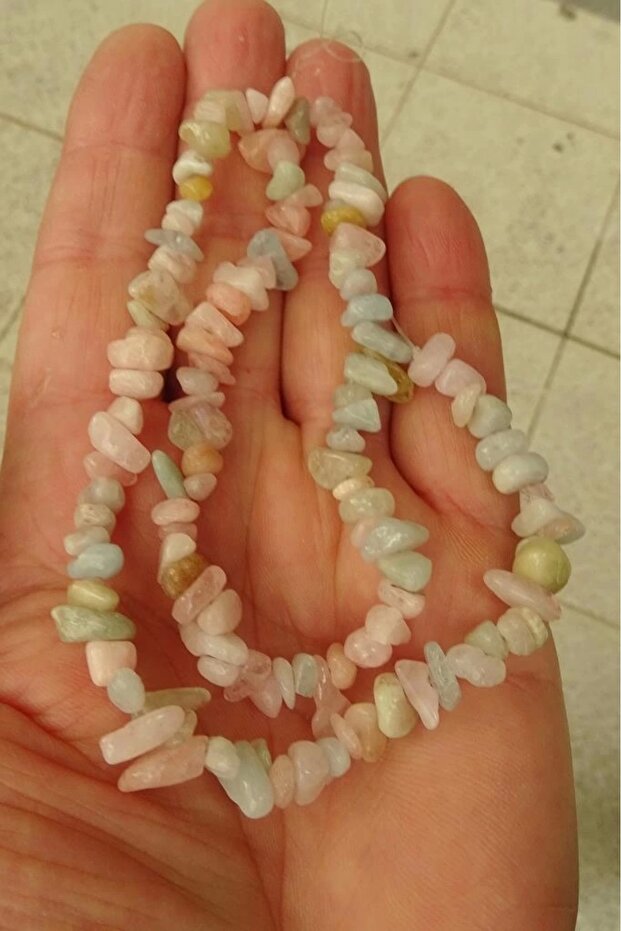 Morganite And Aquamarine Wrinkled Stone String 40 Cm 316