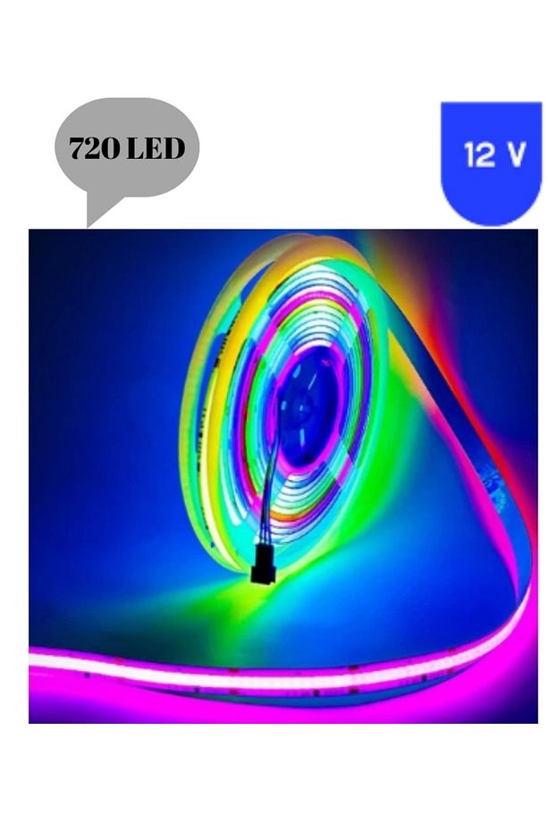 12 Volt 720 Ledli Esnek Cob Pixel Magic Kayar Şerit Led Iç Mekan 5 Metre - 1