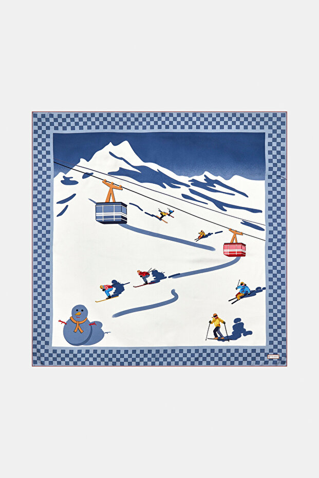 KIŞ TEMALI İPEK EŞARP - 1