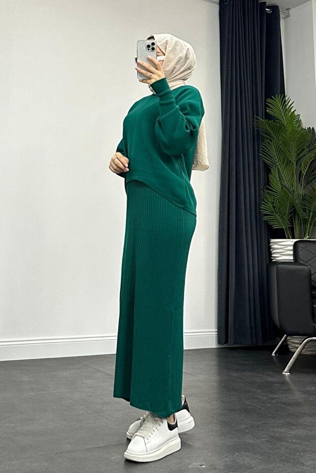 Asel Triko Elbise Zümrüt - 4