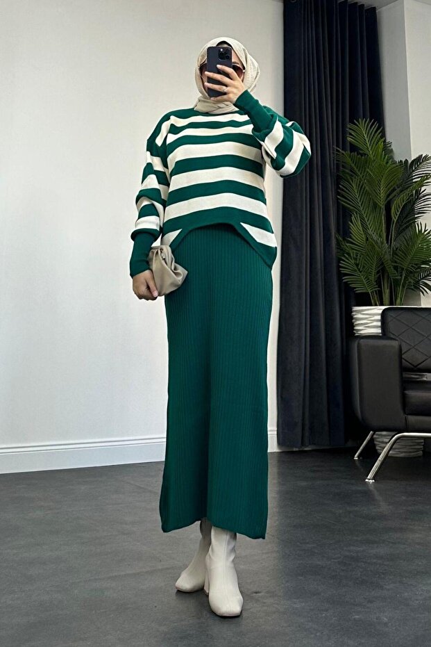 Buse Triko Elbise Zümrüt - 3