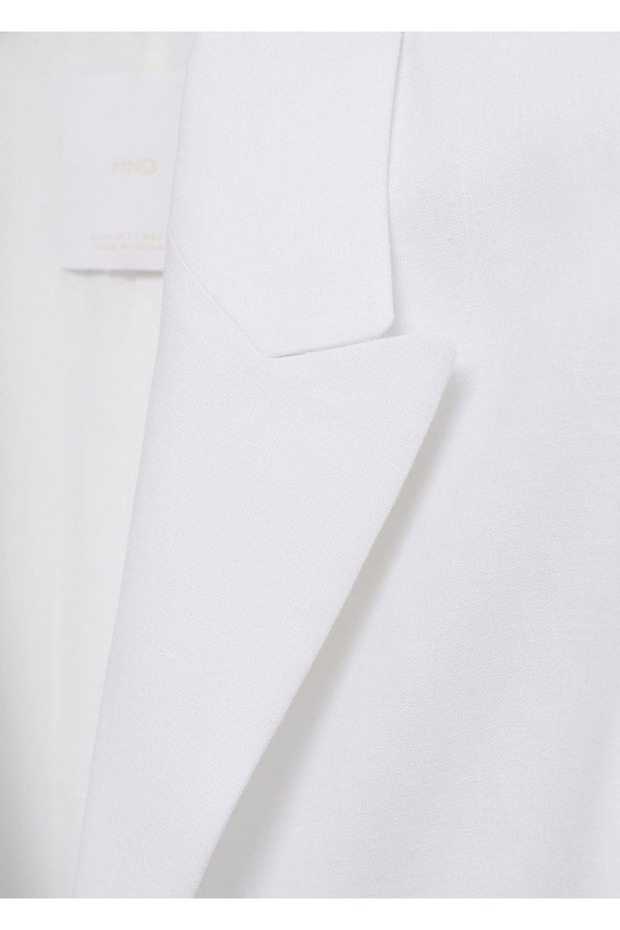 Düz keten blazer ceket - 8