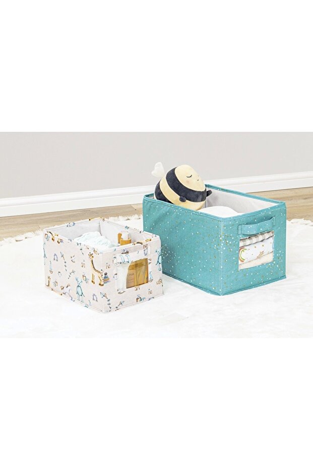 Baby 2-Piece Organizer with Window Multi-Purpose Organizer Box (green)