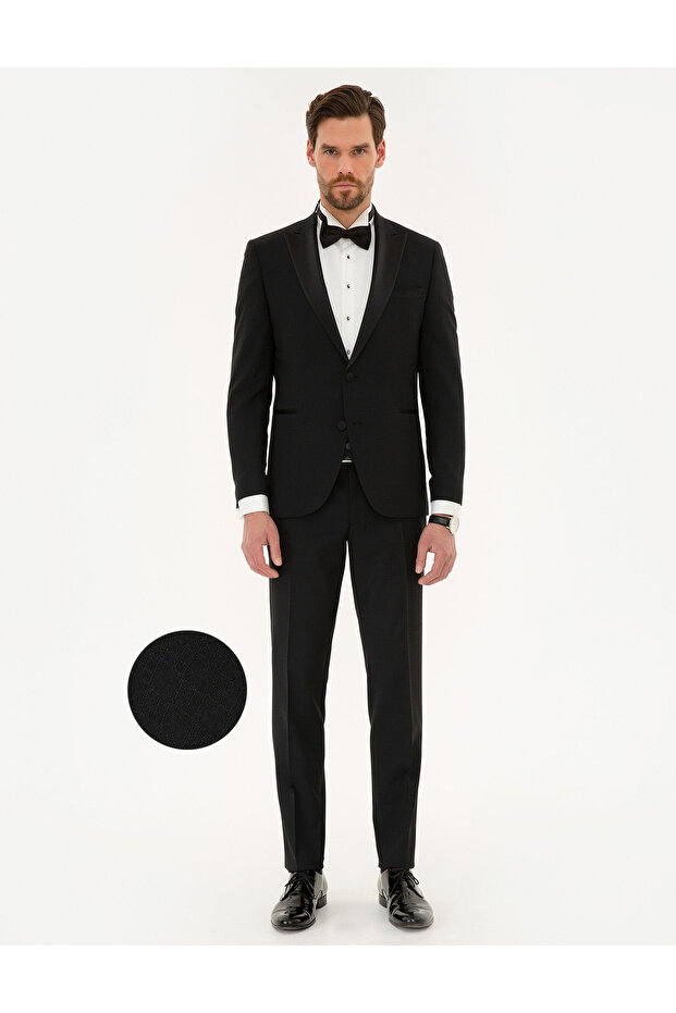 Black Vest Extra Slim Fit Groom Suit 50220559-Vr046