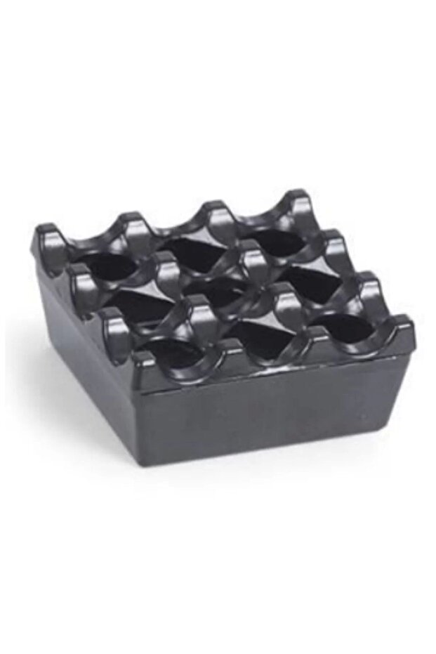 صب منفضة سجائر مربعة باللون الأسود - 1