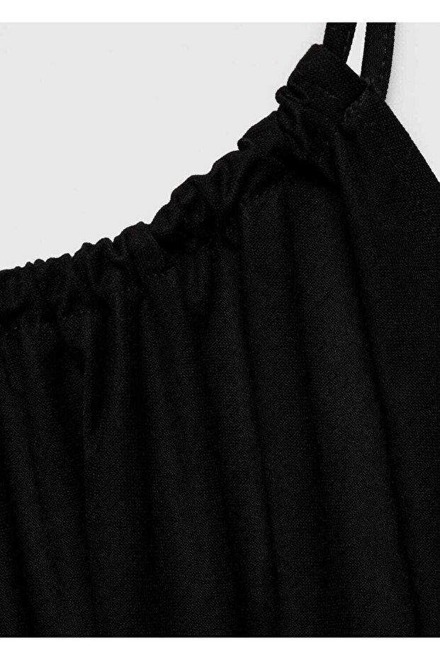 Dökümlü kısa elbise - 7