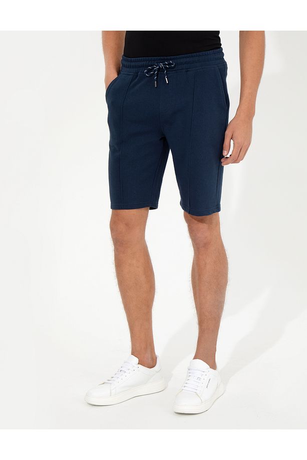 Lacivert Standart Fit Örme Şort 50251039-VR033 - 2