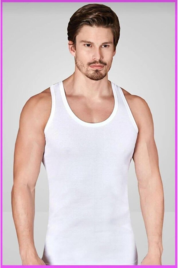 Tutku-1008 Men's Ribbed Strap Tank Top Single