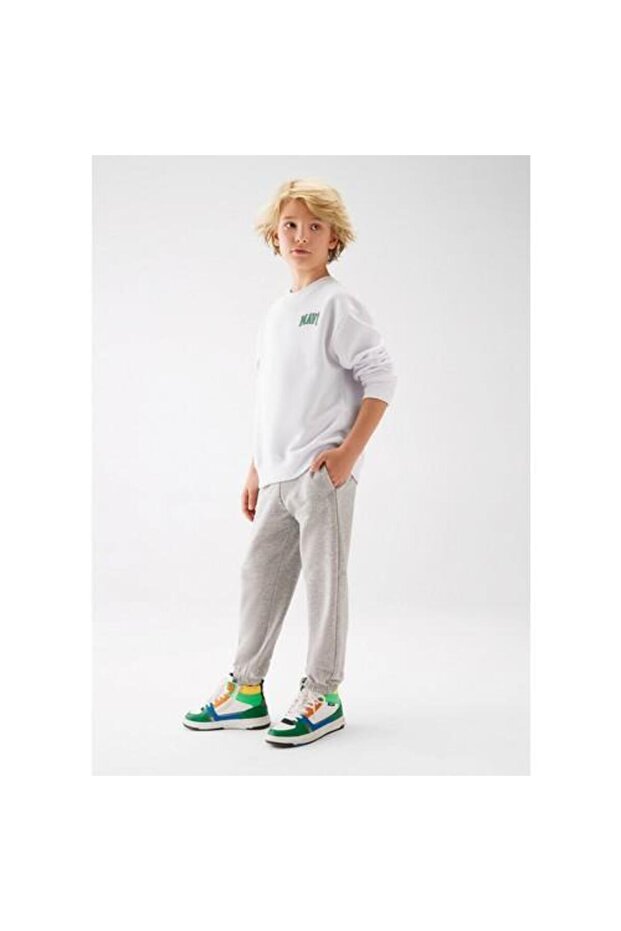 MAVİ LOGO BASKILI ÖRME PANTOLON - 8