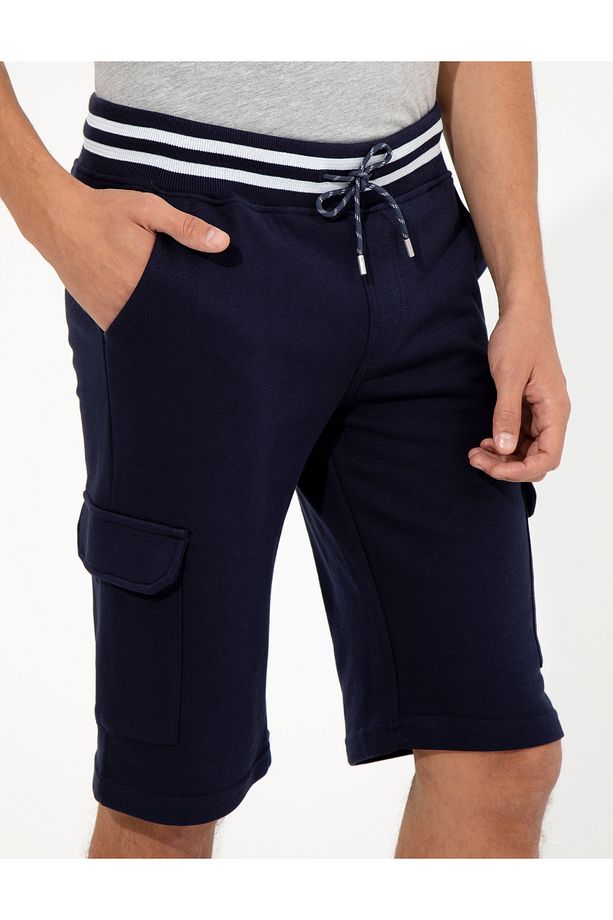Lacivert Standart Fit Örme Şort 50251040-VR106 - 5