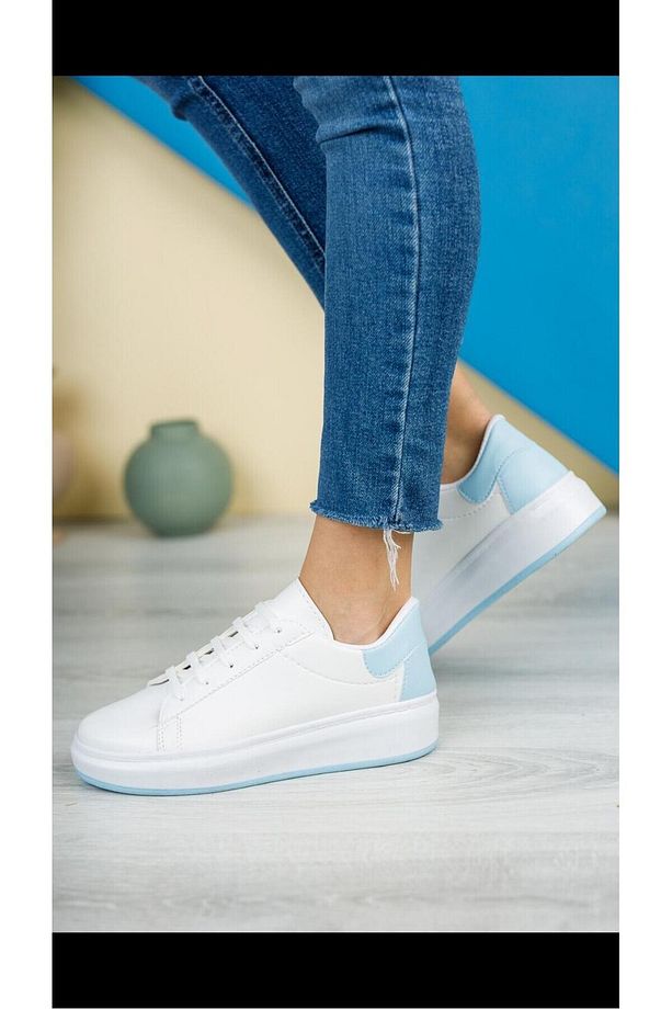 Modatalika Kadın Bağcıklı Termo Taban Sneaker Deri Spor Ayakkabı - 1