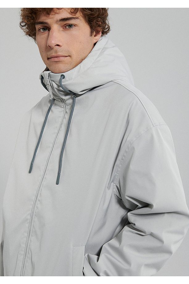 Kapüşonlu Gri Ceket Regular Fit / Normal Kesim 0110333-70074 - 6