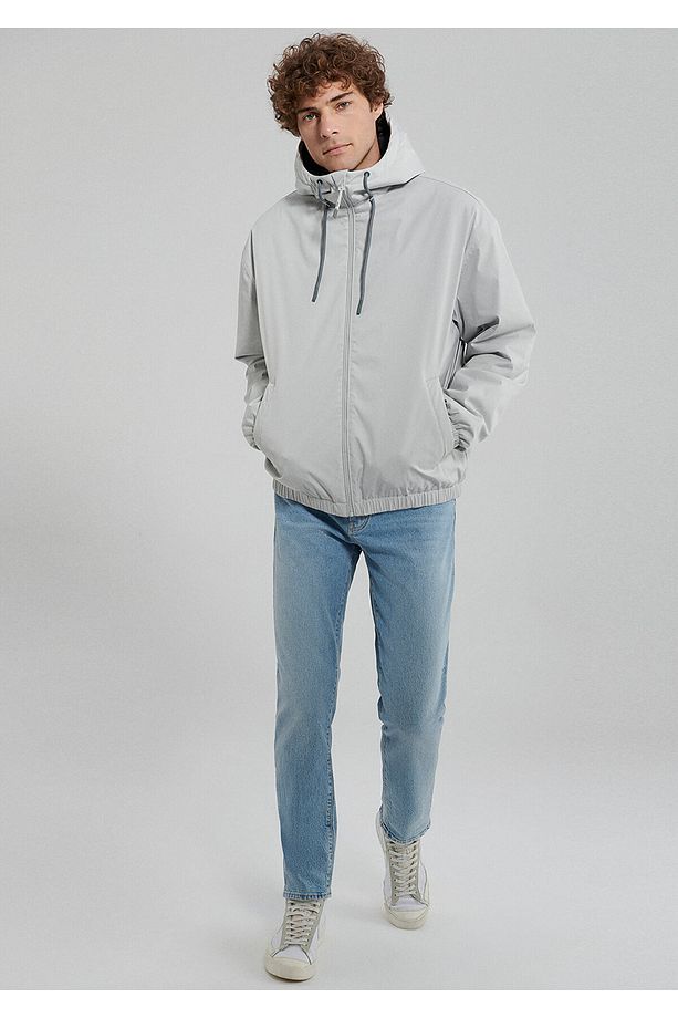Kapüşonlu Gri Ceket Regular Fit / Normal Kesim 0110333-70074 - 1